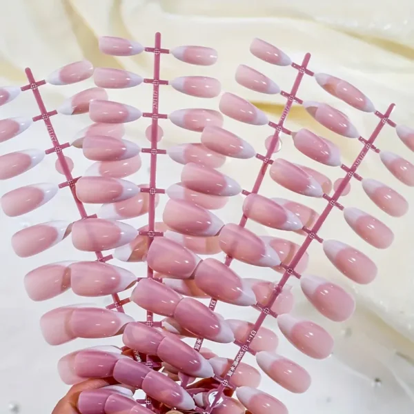 Pink French Nails (12Pcs) - Image 2
