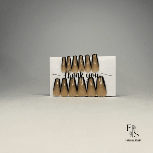 Black French Nails (12 Pcs)